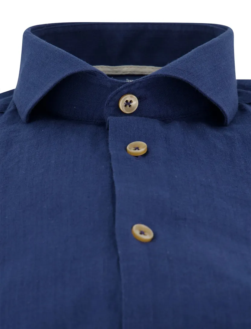 Overhemd Ledub Modern Fit donkerblauw