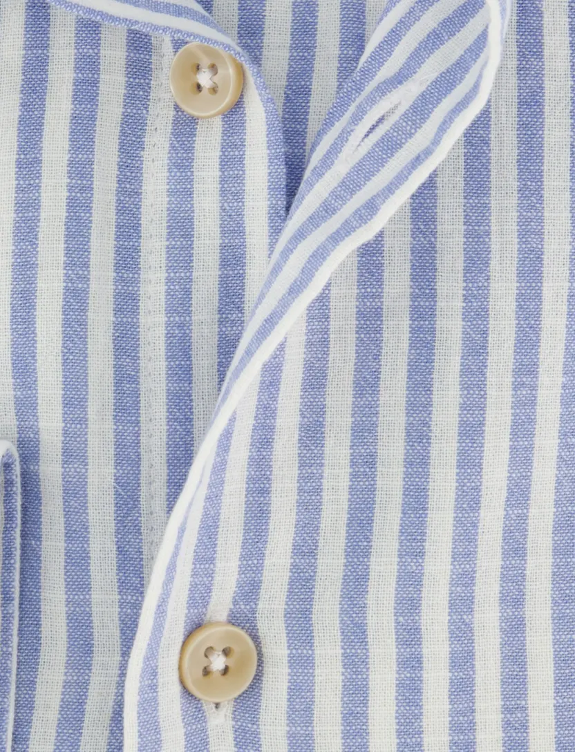 Overhemd Ledub Modern Fit blauw katoen