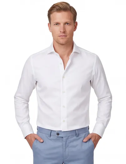 Profuomo Overhemd Profuomo slim fit cutaway boord