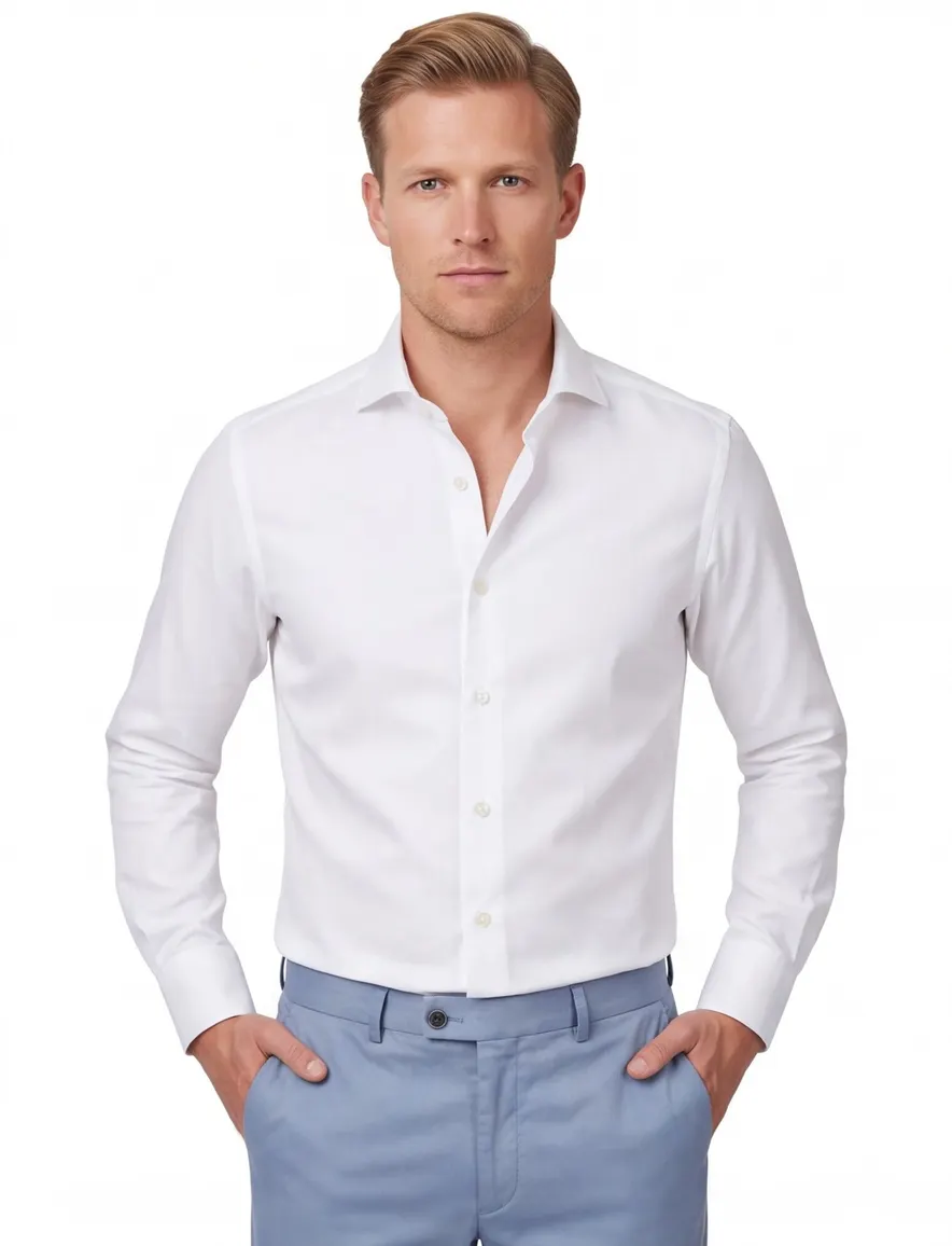 Profuomo Royal twill overhemd wit
