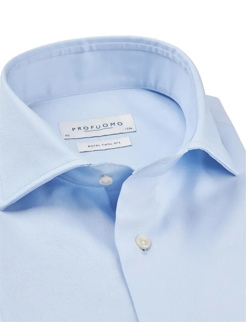 Overhemd Profuomo slim fit lichtblauw wide spread boord