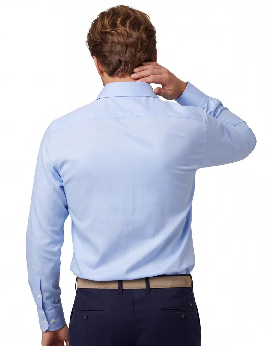 Lichtblauw overhemd Profuomo slim fit royal twill