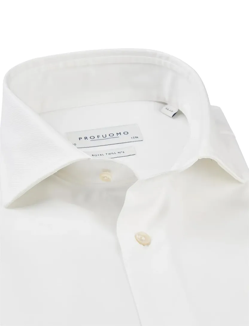 Overhemd Profuomo wit wide spread boord