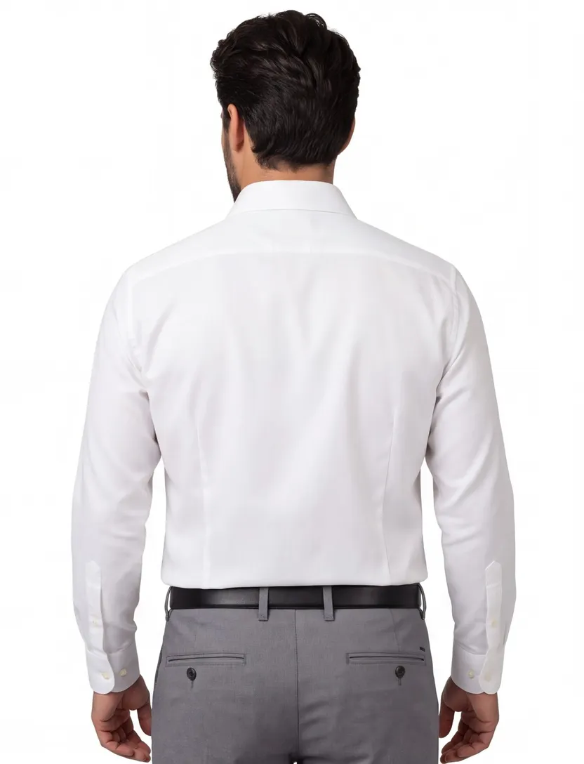 Overhemd Profuomo wit wide spread boord
