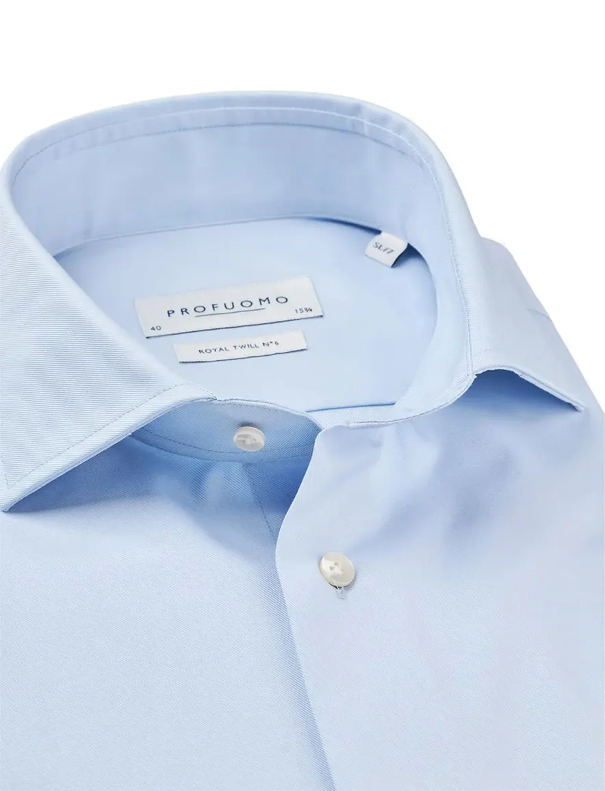 Profuomo Royal twill overhemd lichtblauw ml 7
