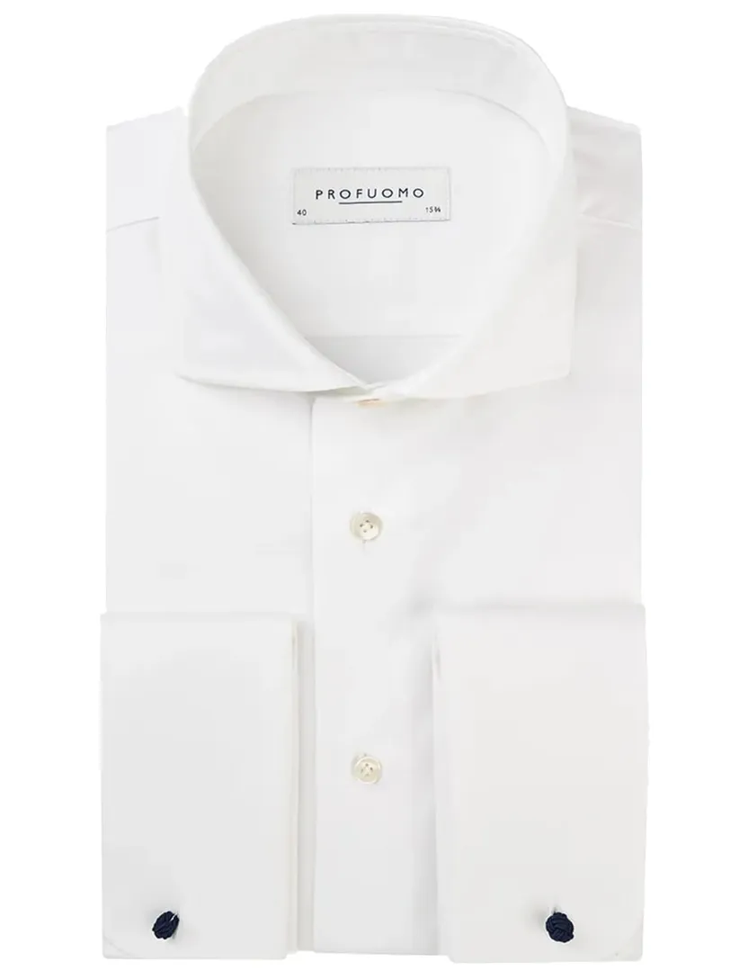 Overhemd Profuomo wit cutaway boord slim fit