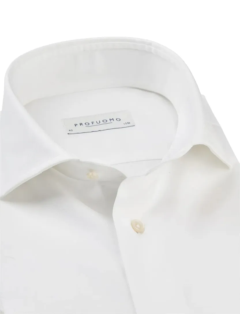 Overhemd Profuomo wit cutaway boord slim fit