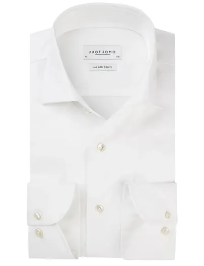 Profuomo Wit overhemd Profuomo slim fit lange mouw