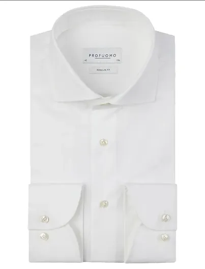 Profuomo Overhemd wit Profuomo royal twill no.1 normale fit