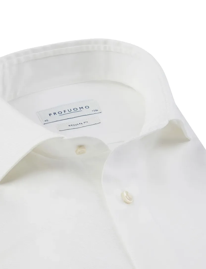 Overhemd wit Profuomo royal twill no.1 normale fit
