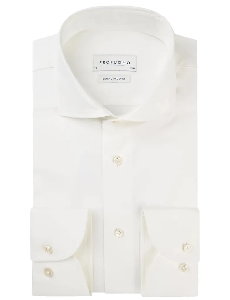 Wit overhemd Profuomo off white royal twill ceremonial