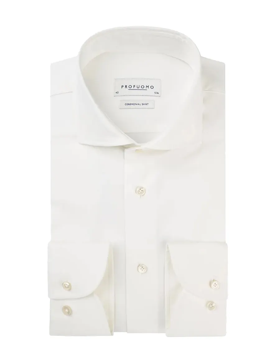 Wit overhemd Profuomo off white royal twill ceremonial