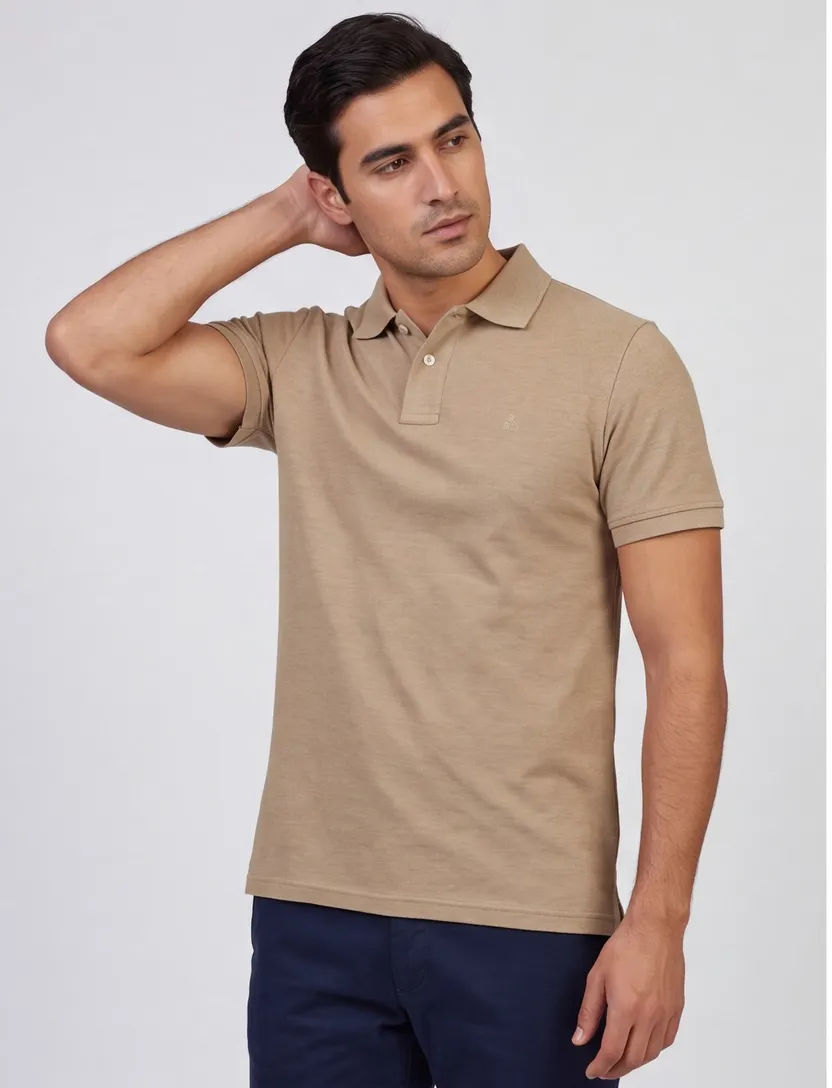 Poloshirt Scotland Blue bruin 100% katoen