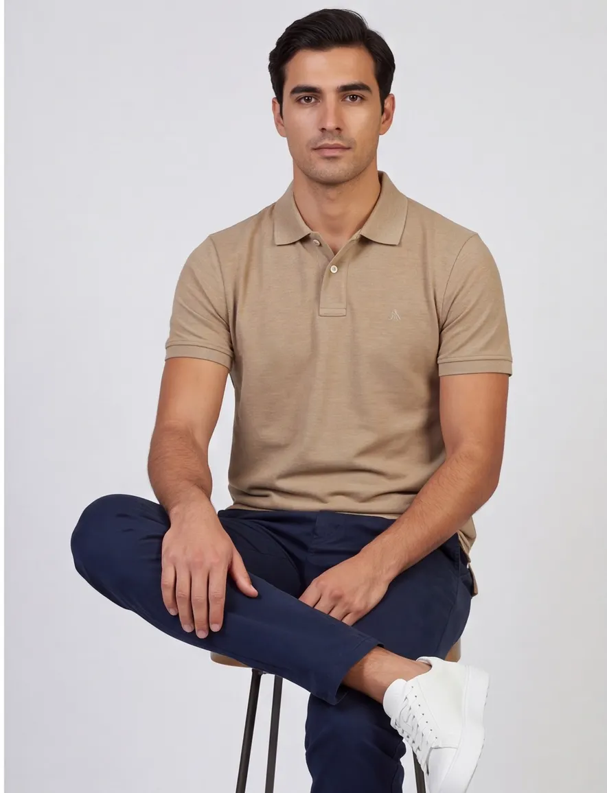 Poloshirt Scotland Blue bruin