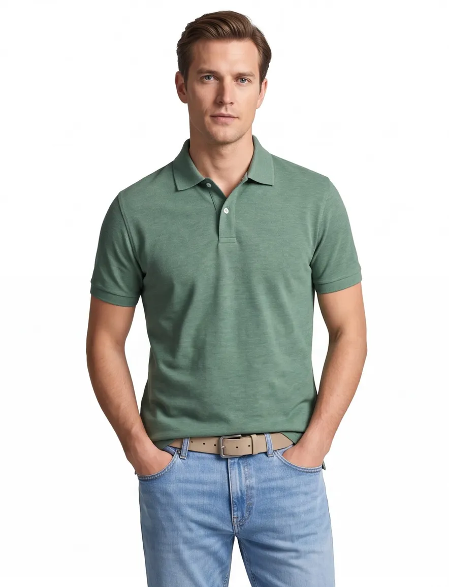 Scotland Blue Fang poloshirt groen pique