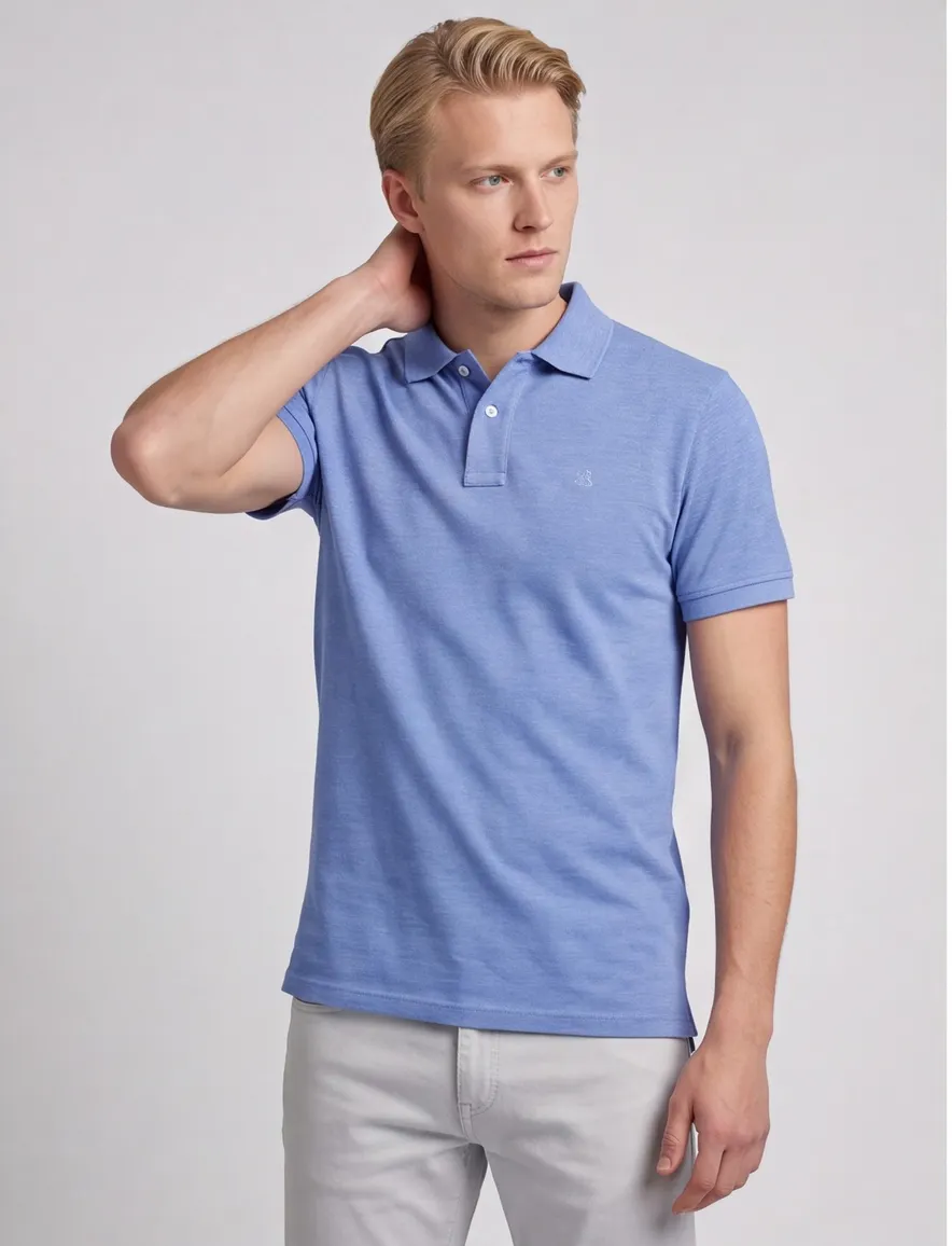 Scotland Blue poloshirt blauw katoen