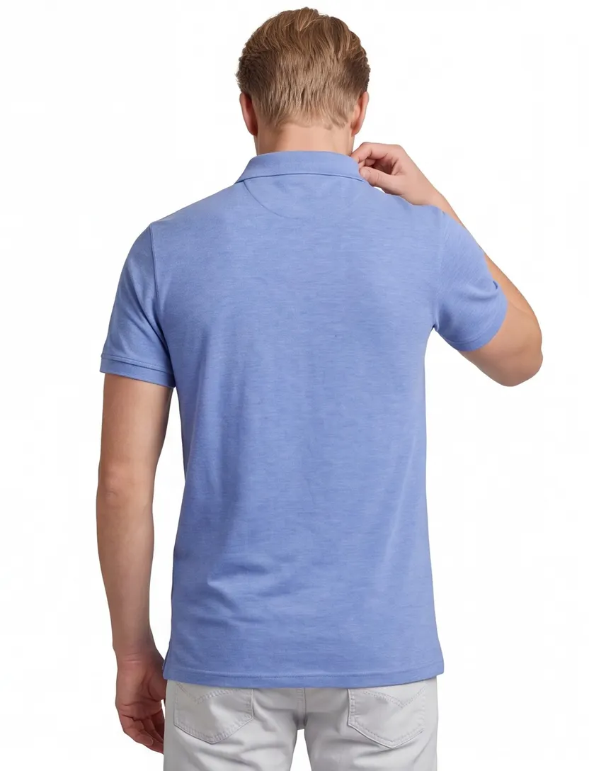 Scotland Blue poloshirt blauw katoen normale fit