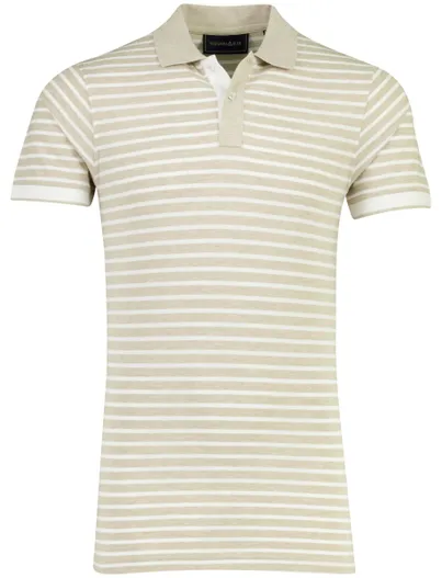 Scotland Blue Poloshirt Scotland Blue beige gestreept katoen