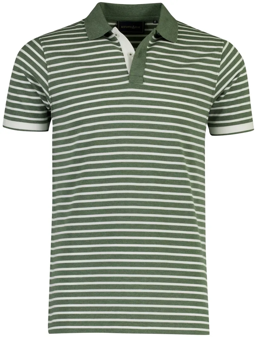 Poloshirt Scotland Blue groen gestreept