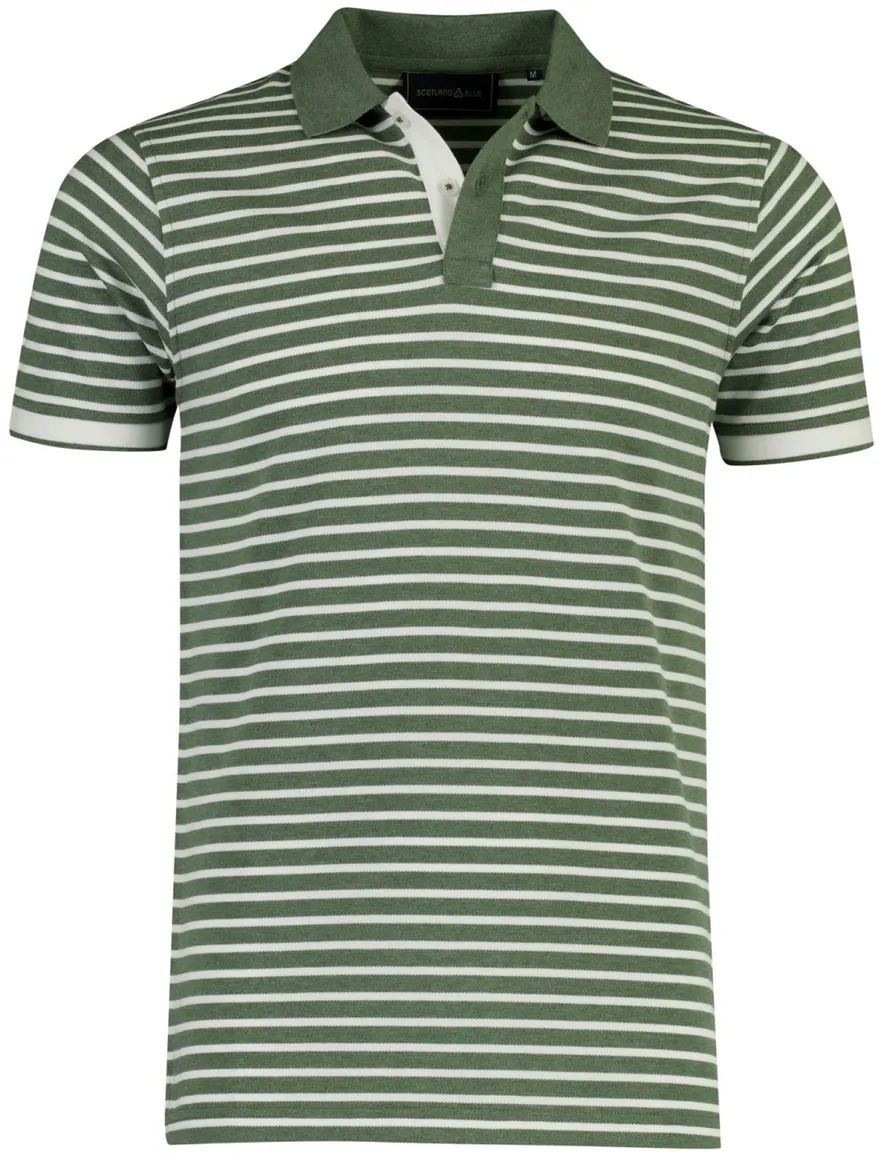 Scotland Blue Sage Green Otis Polo Stripe