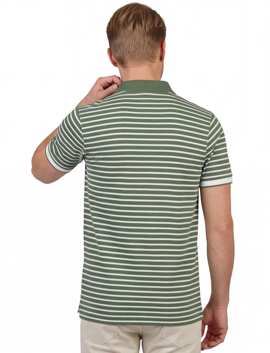 Scotland Blue Sage Green Otis Polo Stripe