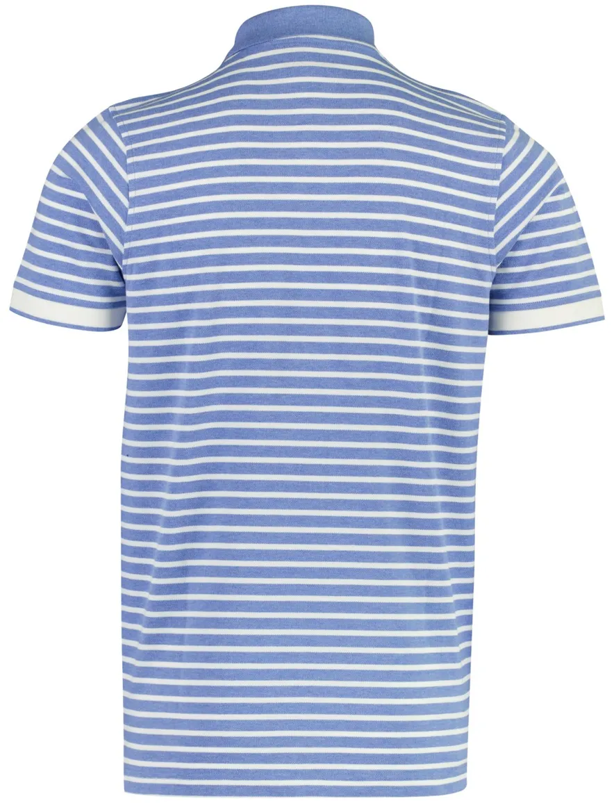 Scotland Blue Otis poloshirt blauw gestreept pique
