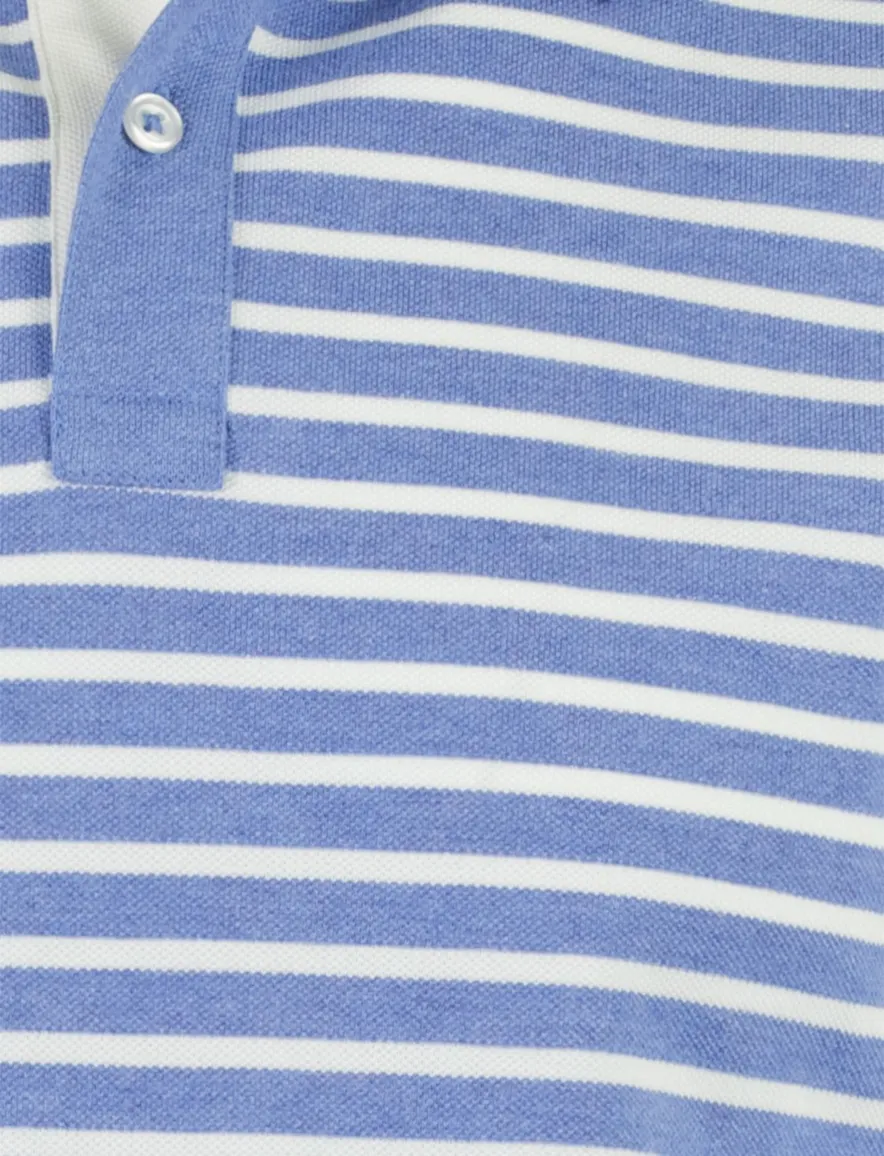 Scotland Blue Otis poloshirt blauw gestreept pique