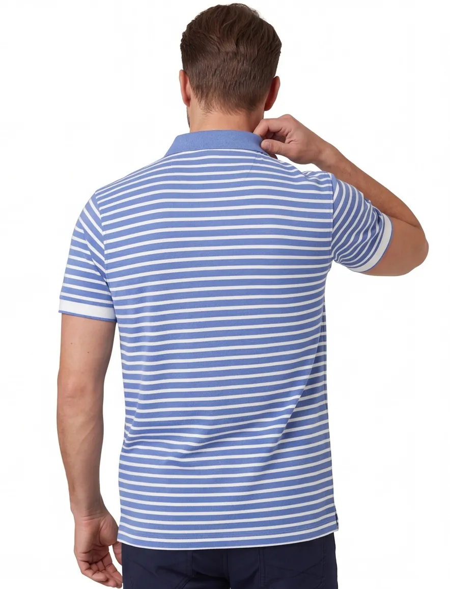 Scotland Blue Otis poloshirt blauw gestreept pique