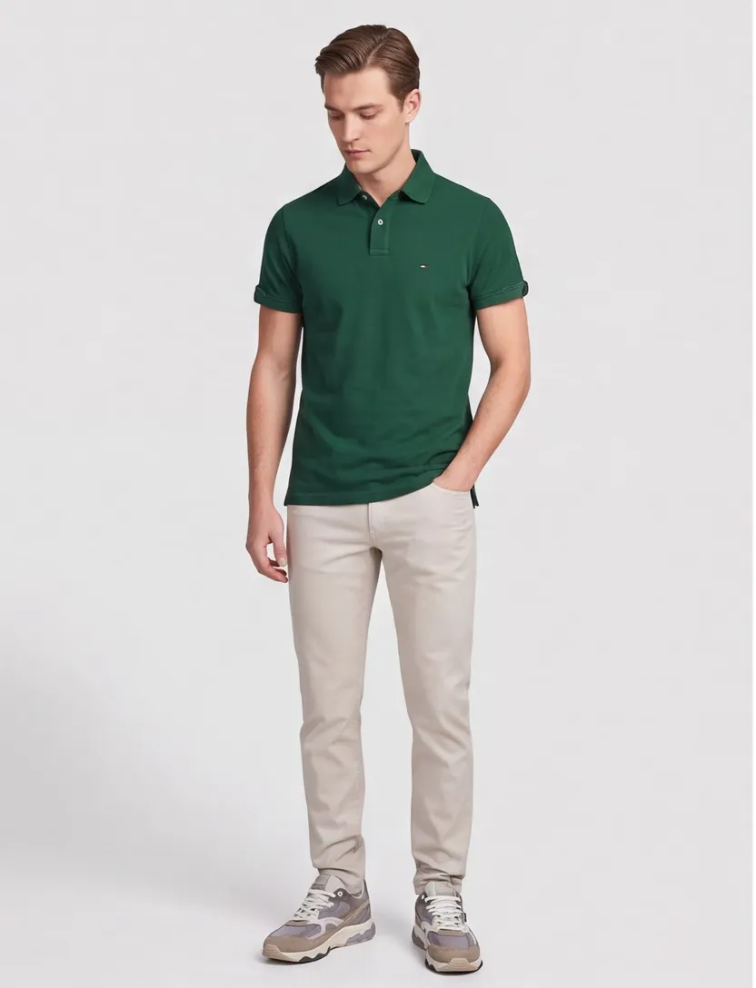 Poloshirt Tommy Hilfiger groen Regular Fit