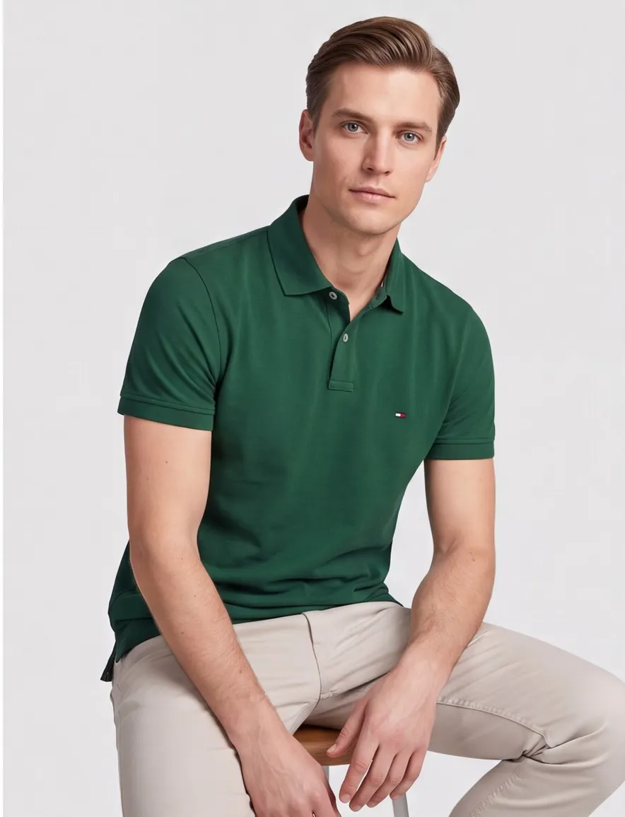 Tommy Hilfiger poloshirt Regular Fit groen