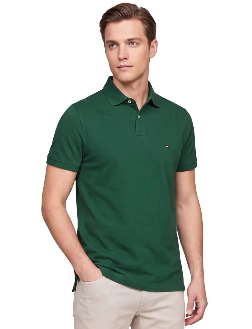 Tommy Hilfiger poloshirt Regular Fit groen
