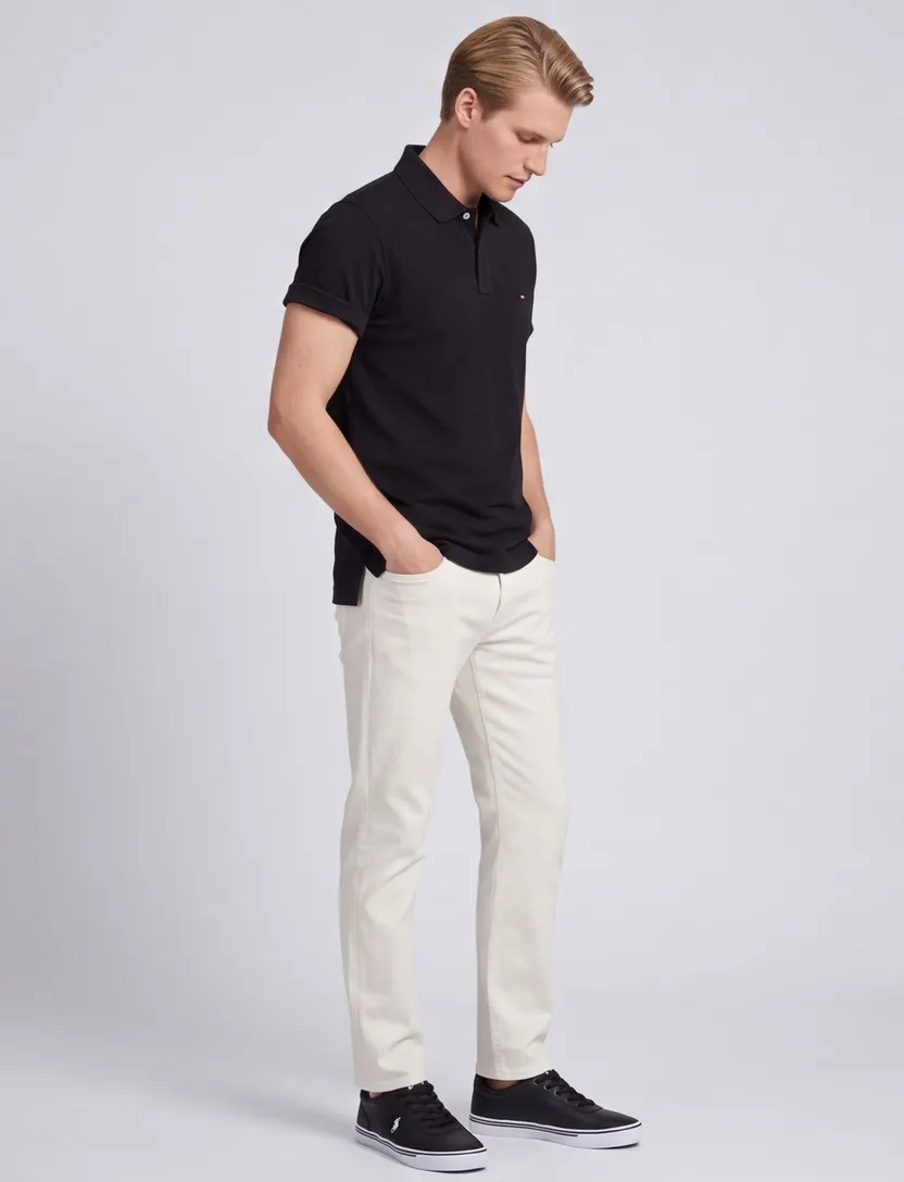 Poloshirt Tommy Hilfiger zwart pique