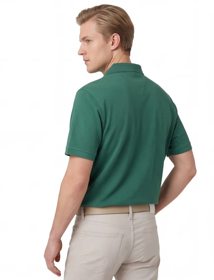 Poloshirt Tommy Hilfiger donkergroen piqué