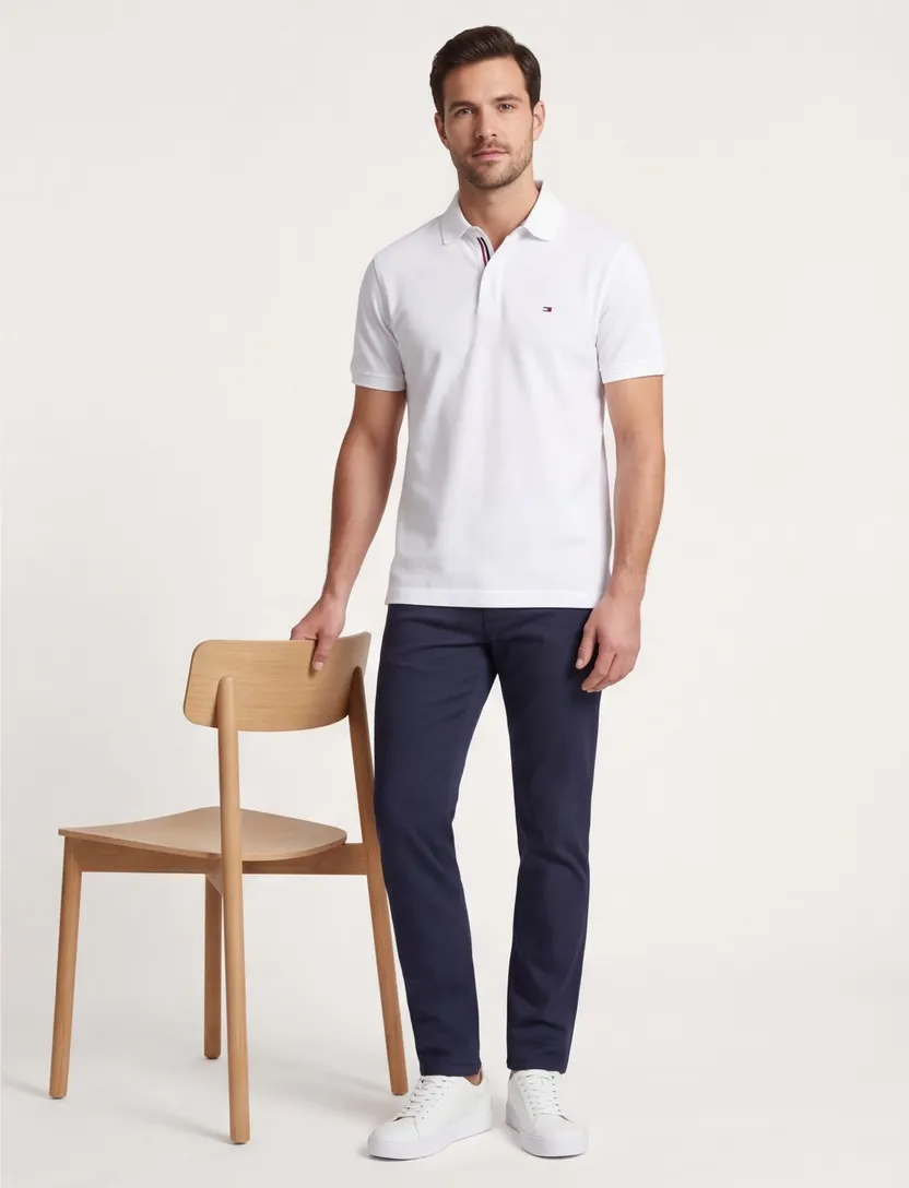 Poloshirt Tommy Hilfiger wit piqué