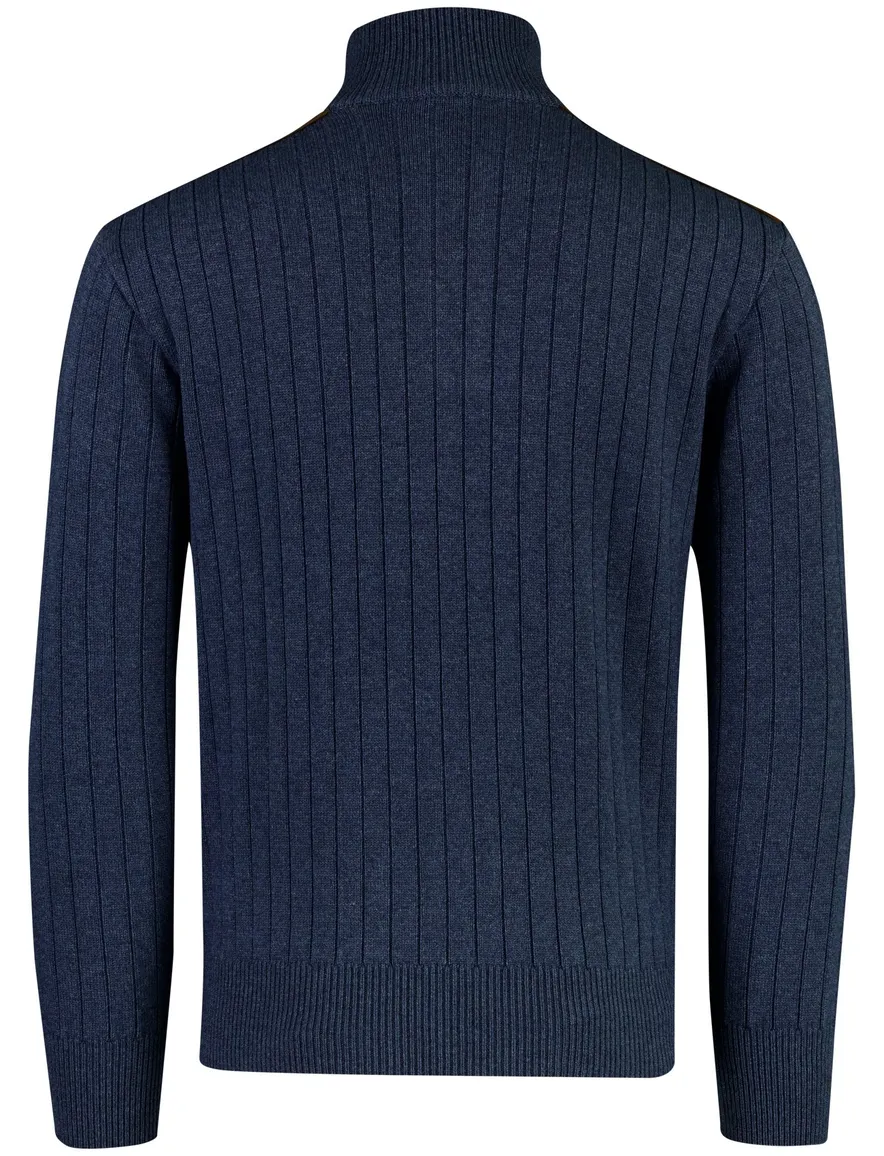 Paul & Shark half zip trui gemêleerd donkerblauw