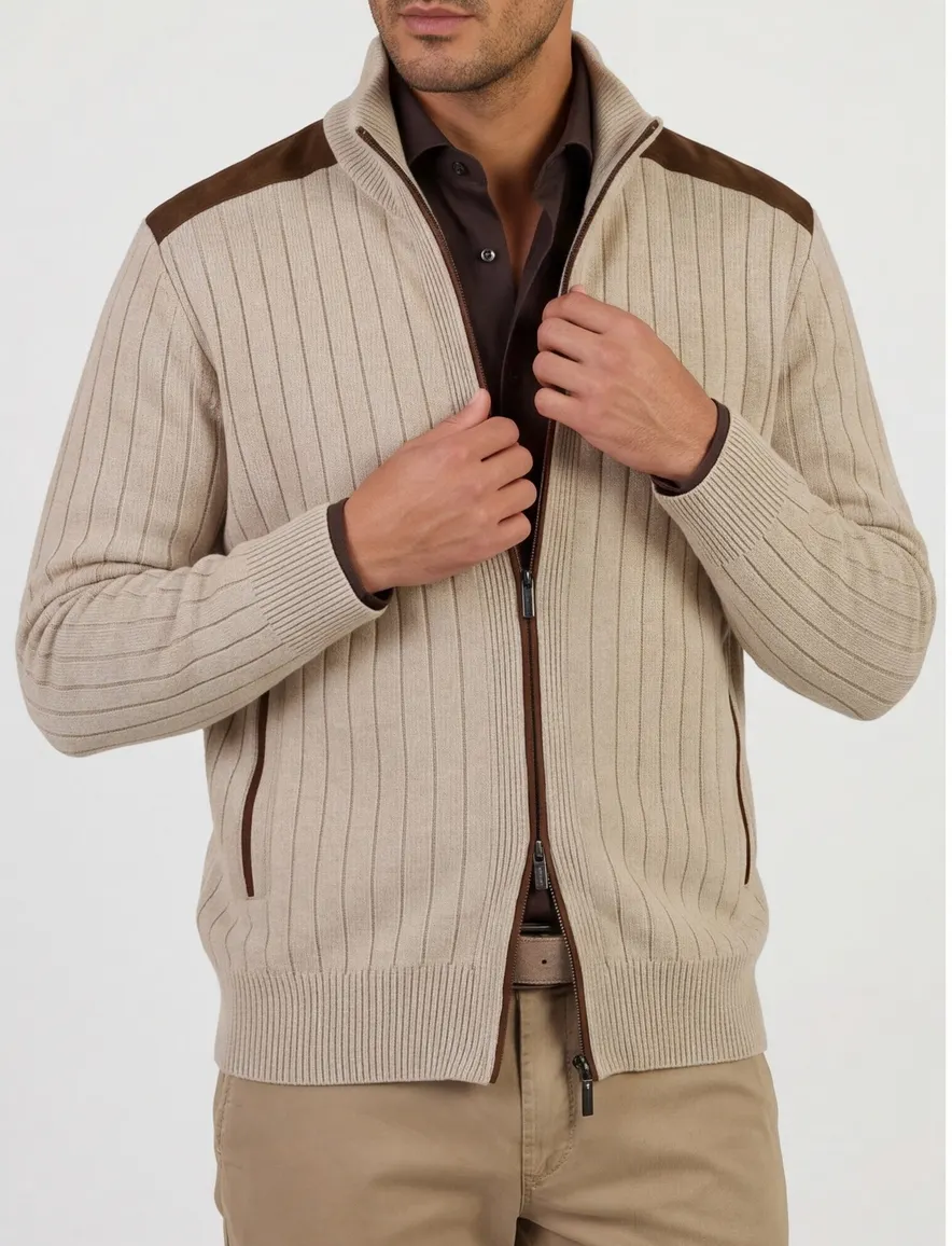 Paul & Shark vest in bruin wol