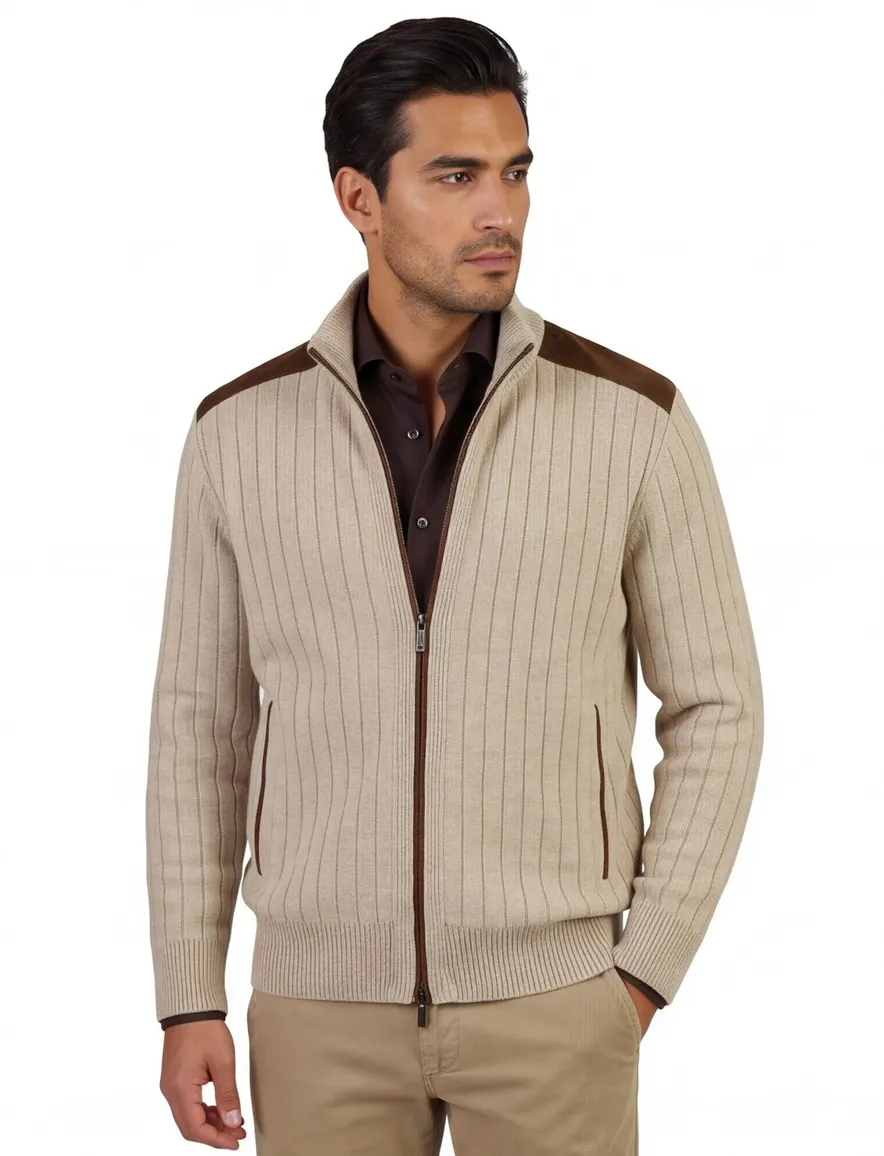 Paul & Shark vest in bruin wol