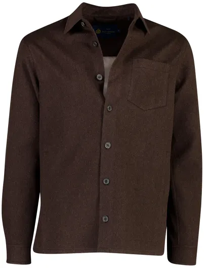 Paul & Shark Paul & Shark overshirt bruin kasjmier met borstzak