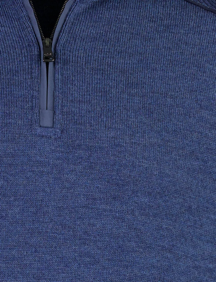 Paul & Shark half zip trui donkerblauw wol