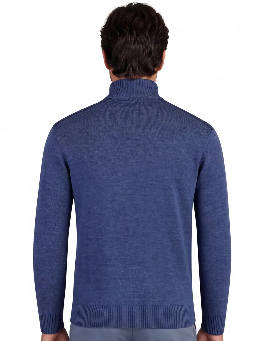 Paul & Shark half zip trui donkerblauw wol gebreid