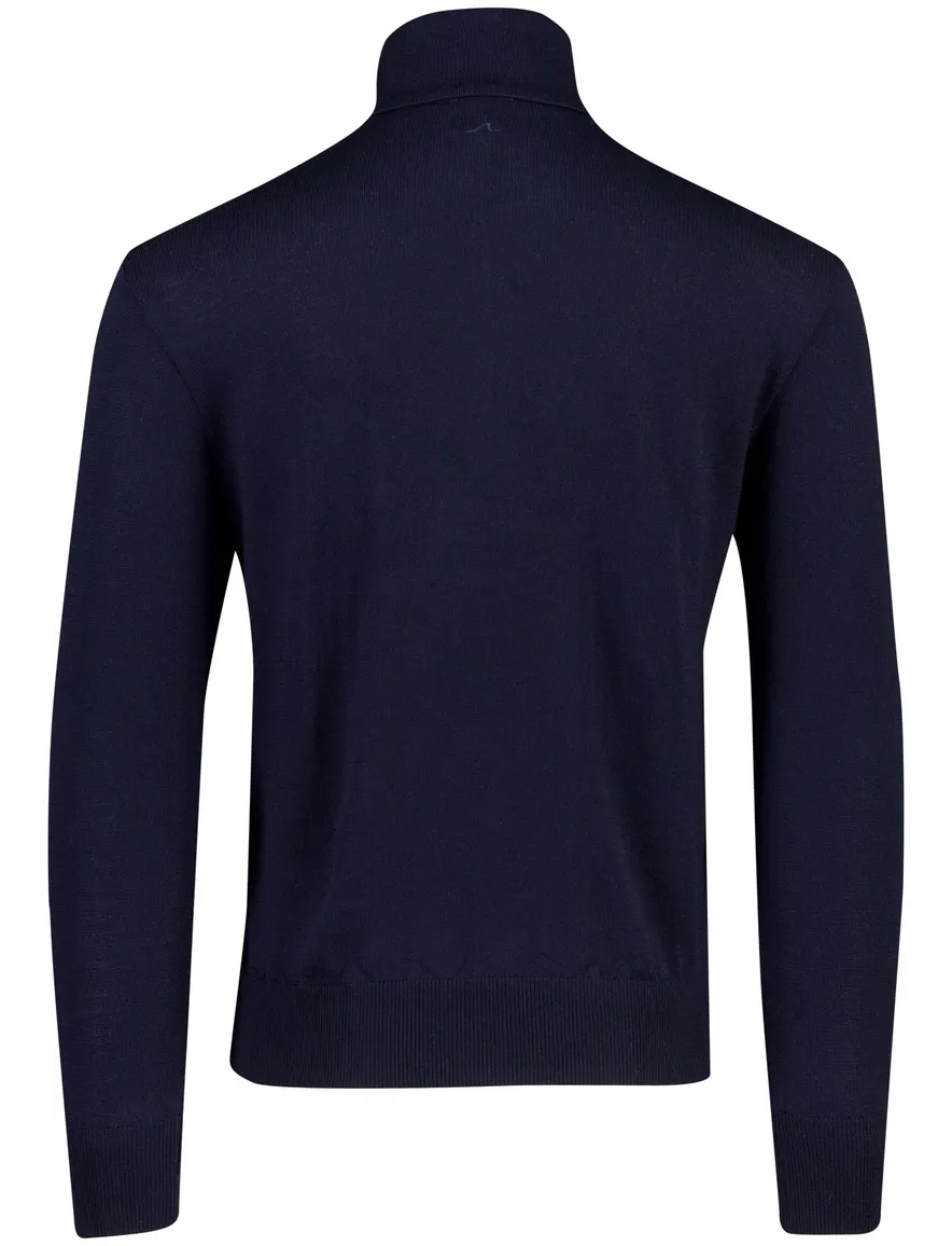 Paul & Shark trui donkerblauw gebreid wol half zip