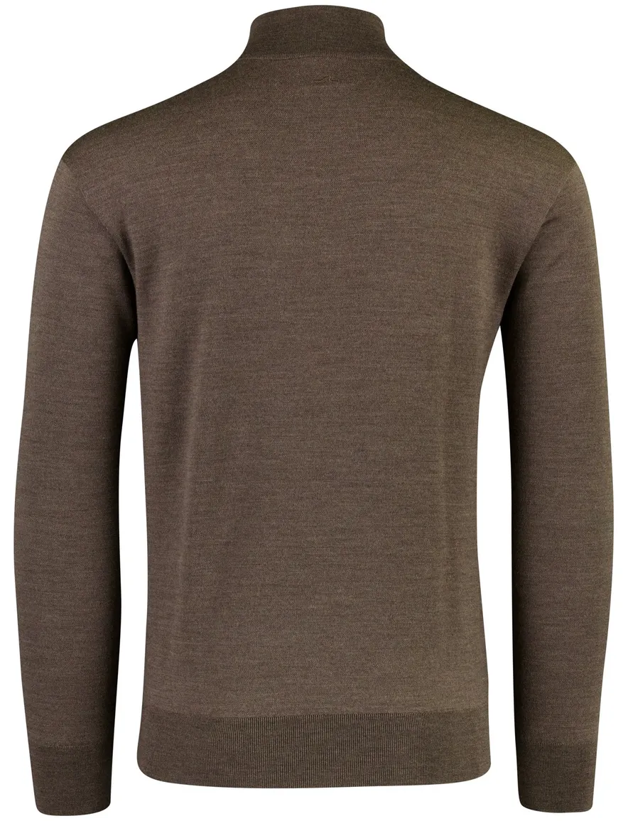 Paul & Shark half zip trui bruin gemêleerd