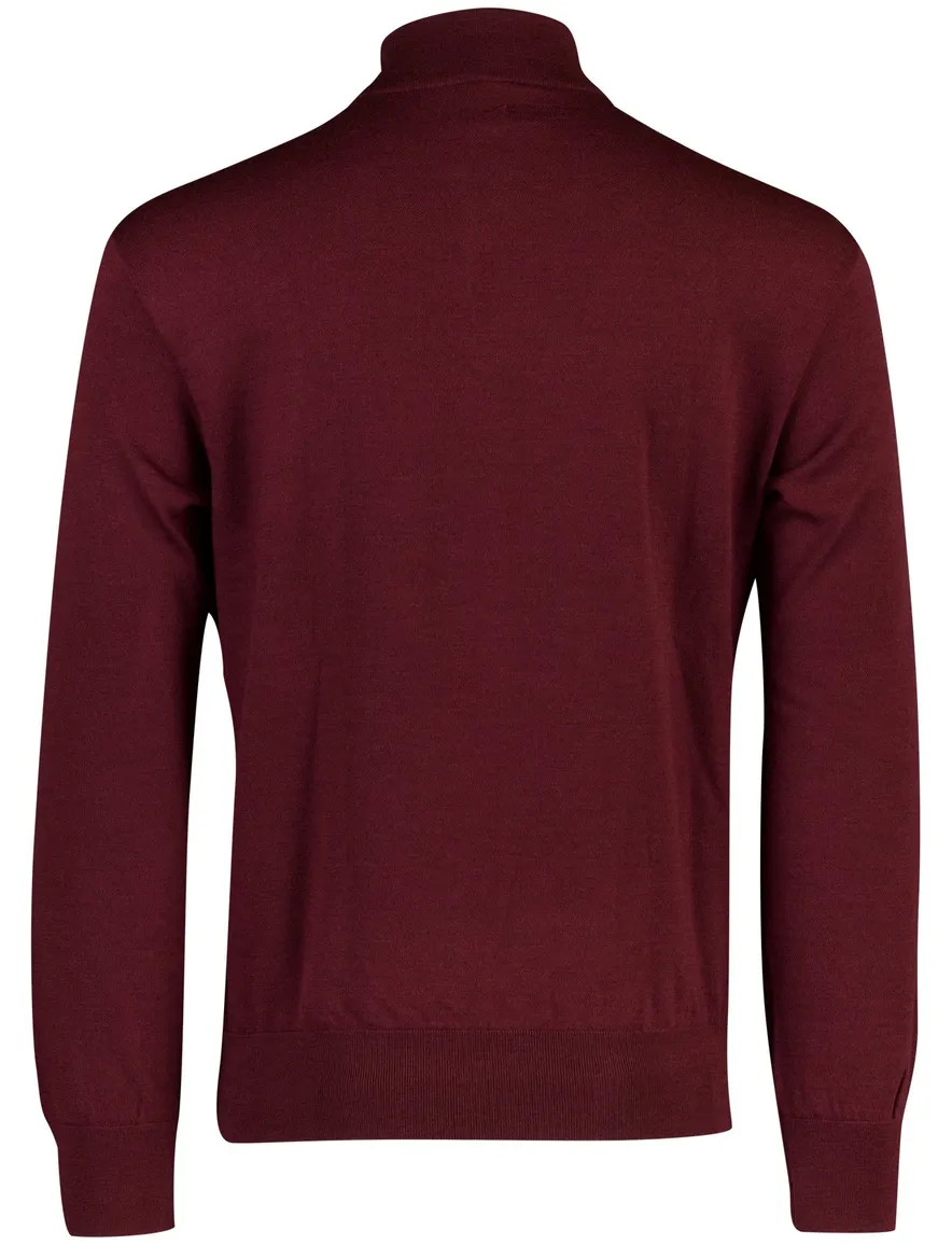 Paul & Shark half zip trui bordeaux scheerwol