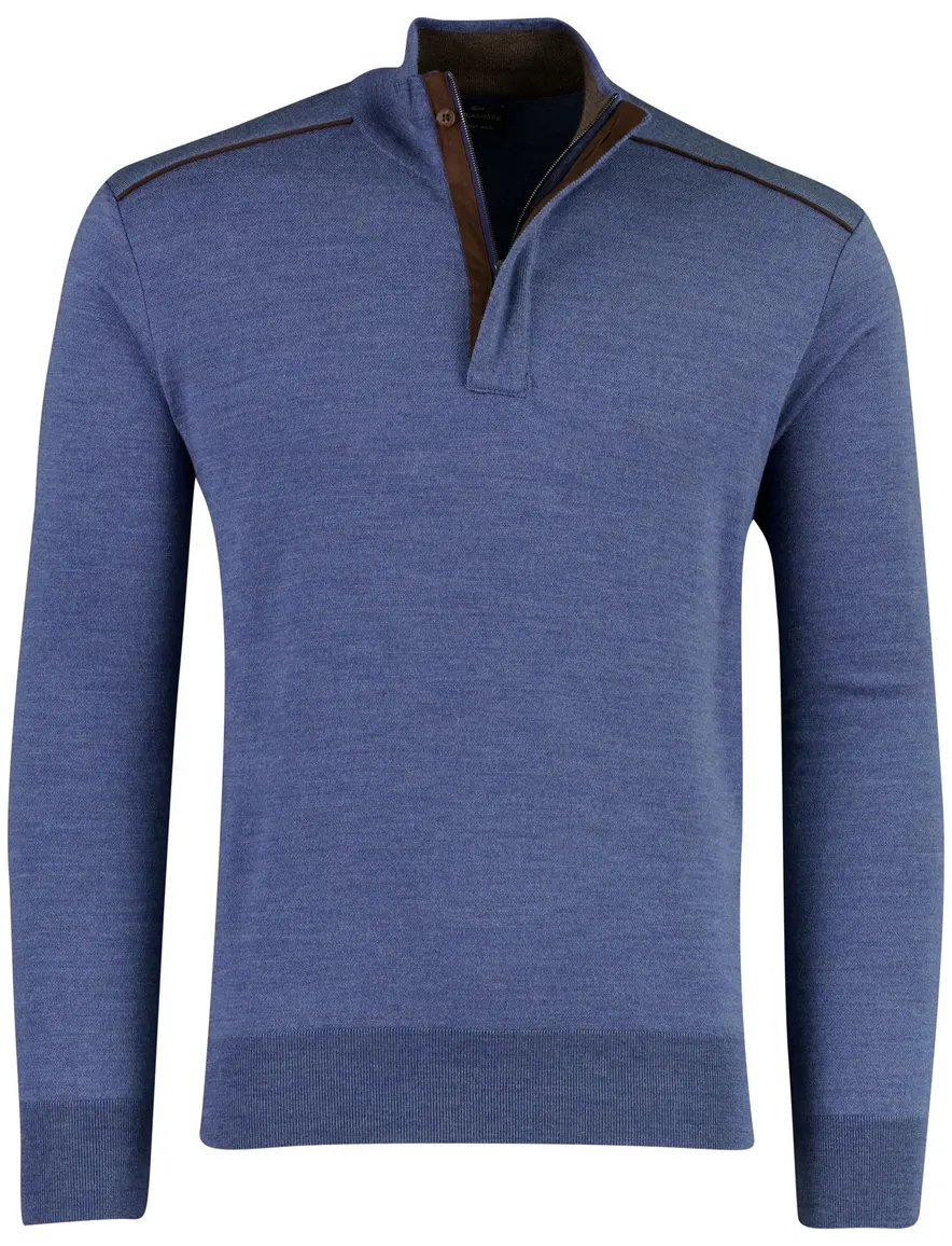 Paul & Shark half zip trui blauw gemêleerd