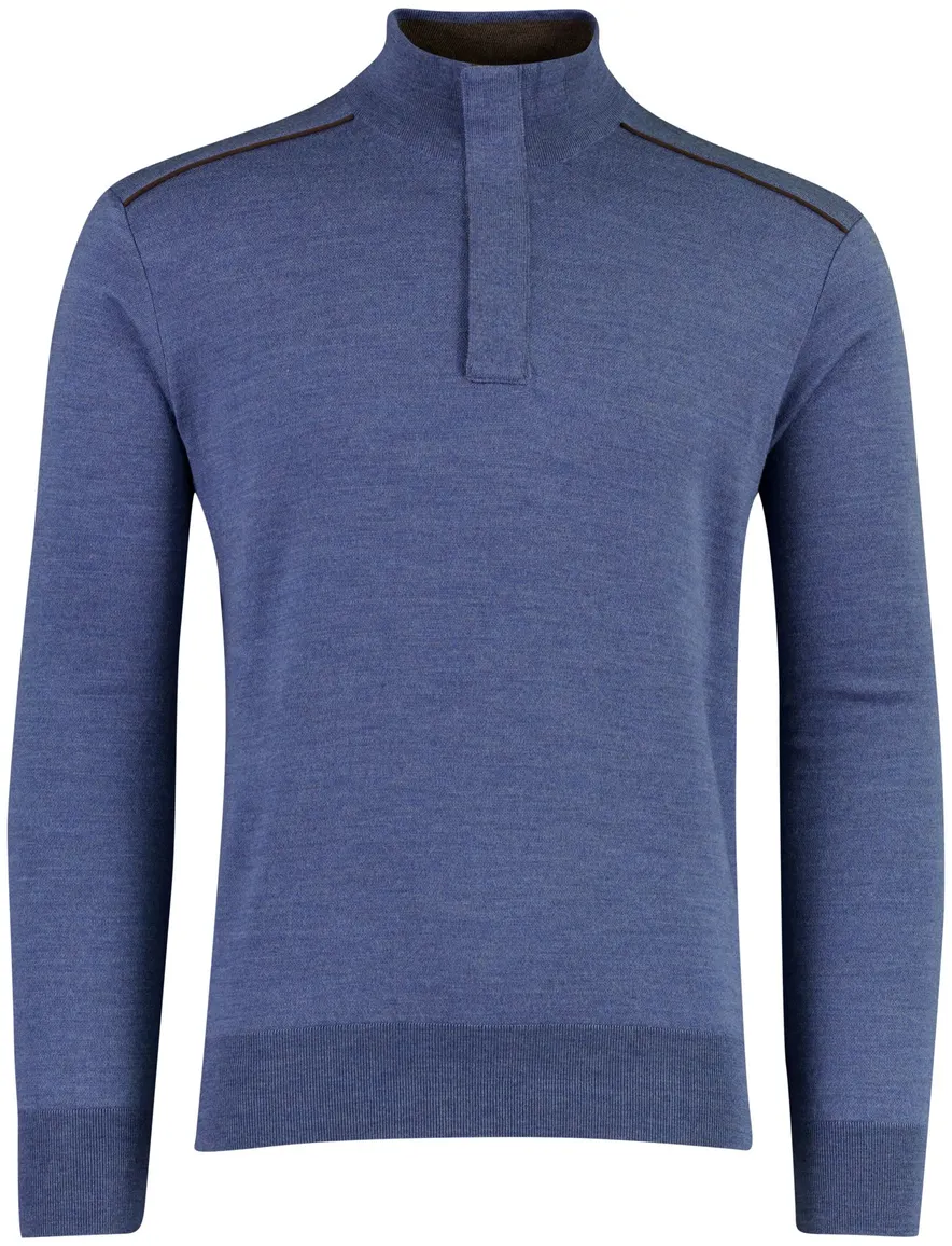 Paul & Shark half zip trui blauw gemêleerd