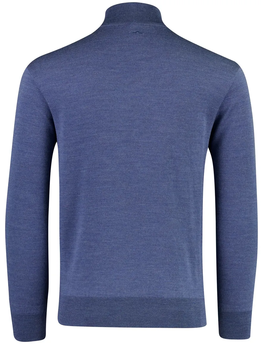 Paul & Shark half zip trui blauw gemêleerd