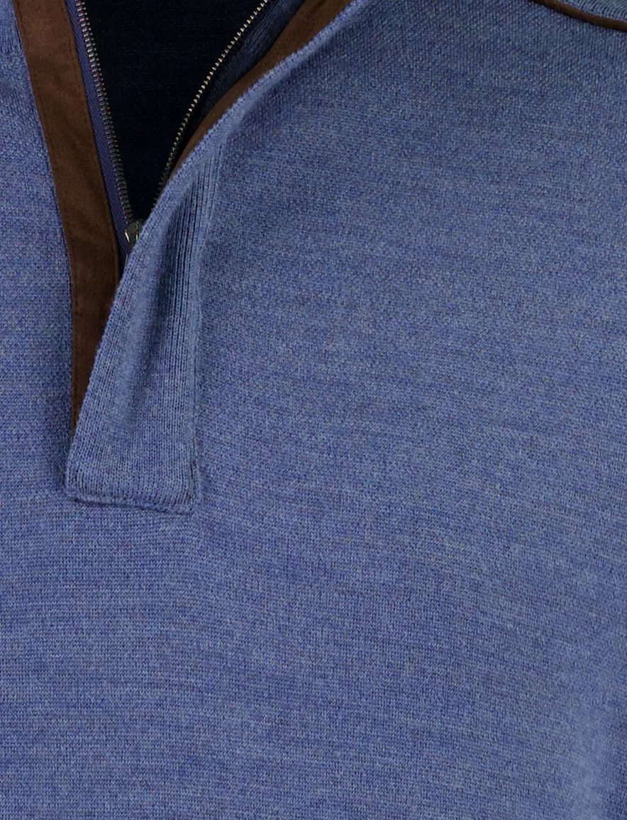 Paul & Shark half zip trui blauw gemêleerd