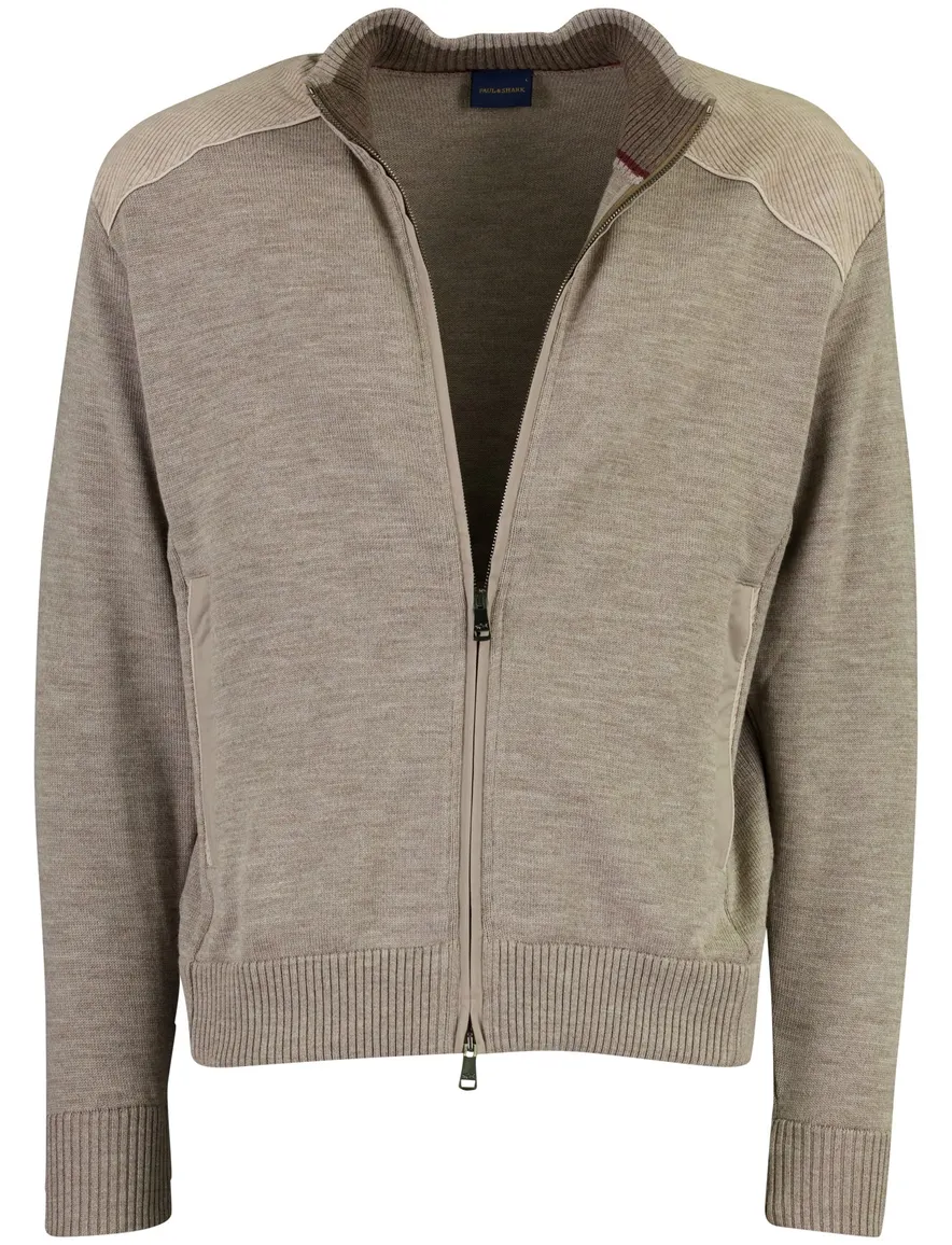 Paul & Shark gemêleerd wol vest bruin
