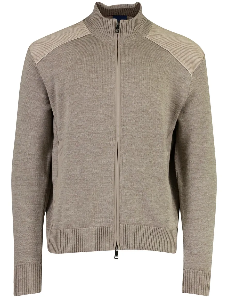 Paul & Shark gemêleerd wol vest bruin