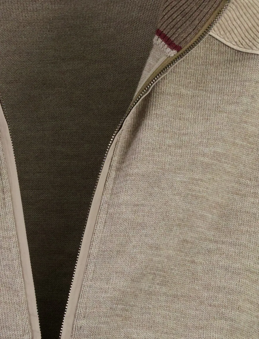 Paul & Shark gemêleerd wol vest bruin